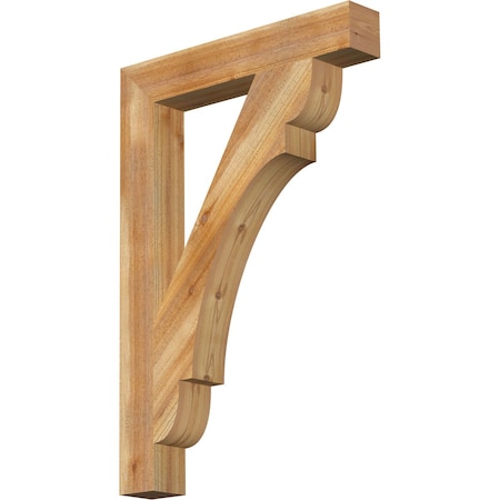Ekena Millwork Olympic Block Rough Sawn Bracket, Western Red Cedar, 4"W x 26"D x 38"H BKT04X26X38OLY05RWR